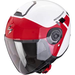 Casco abierto Scorpion EXO-CITY II Mall blanco-rojo