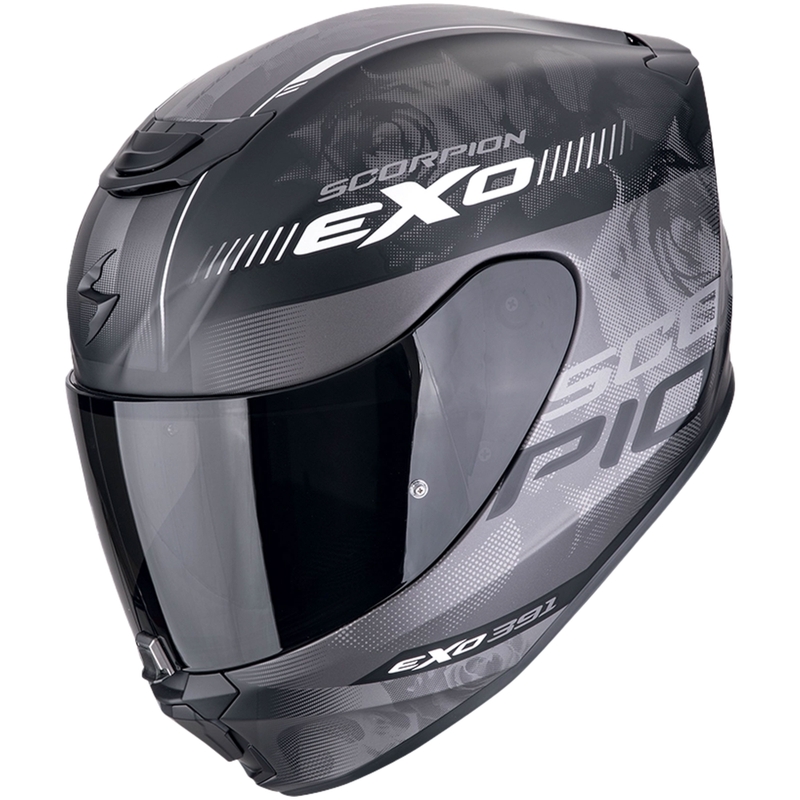 Casco integral de moto Scorpion EXO-391 AVA negro-plata mate
