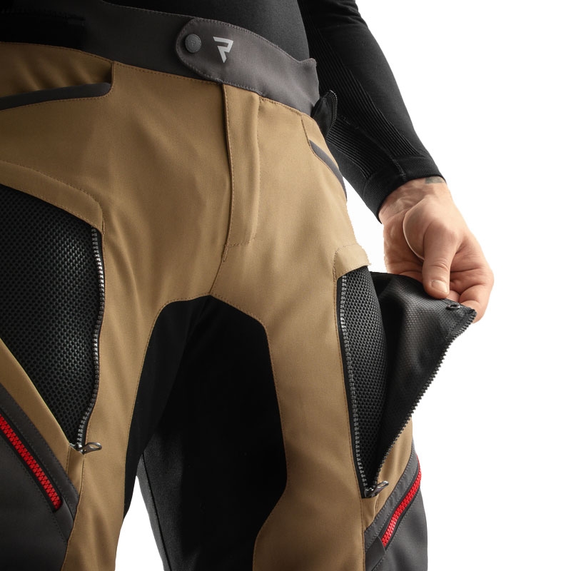 Pantalón moto Rebelhorn Hardy 3.0 beige-gris-rojo