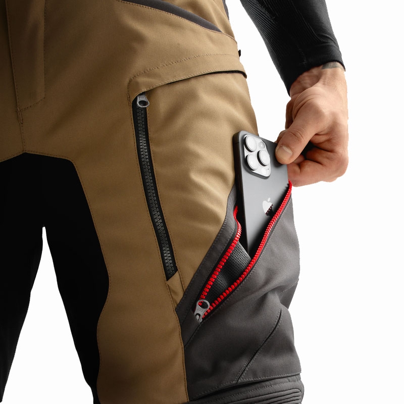 Pantalón moto Rebelhorn Hardy 3.0 beige-gris-rojo