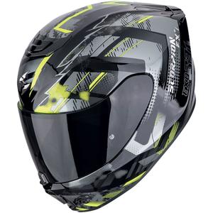 Casco integral de moto Scorpion EXO-391 CLUTTER negro-amarillo fluo
