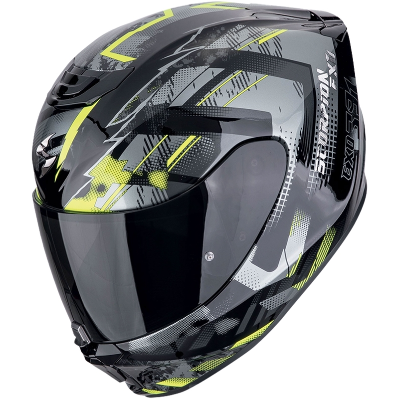 Casco integral de moto Scorpion EXO-391 CLUTTER negro-amarillo fluo