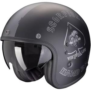 Casco de moto abierto Scorpion Belfast Evo Spade Negro mate-Plata