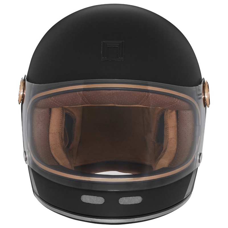 Casco integral de moto NOX PREMIUM REVENGE negro mate-dorado