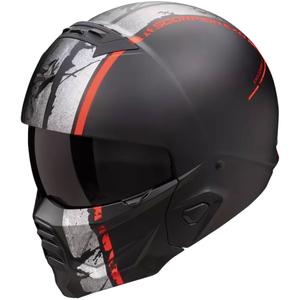 Casco de moto modular Scorpion EXO-COMBAT II LORD negro-rojo mate