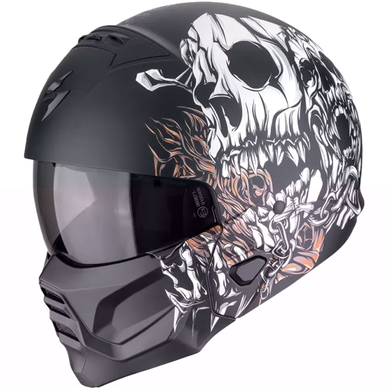 Casco de moto modular Scorpion EXO-COMBAT II GENESIS negro mate-blanco-dorado