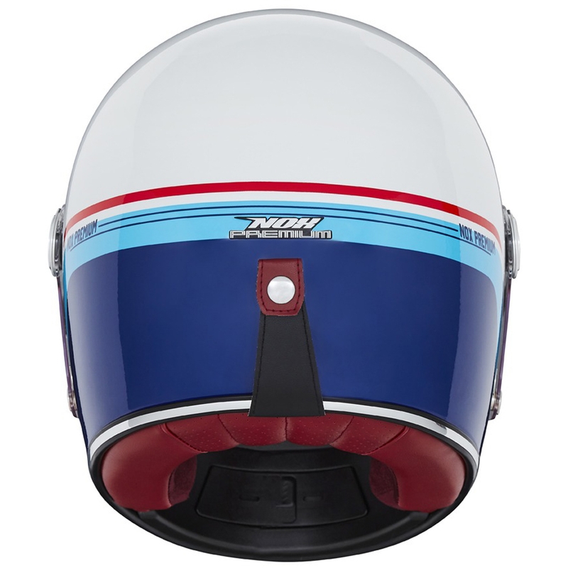 Casco integral de moto NOX PREMIUM REVENGE blanco-azul-rojo