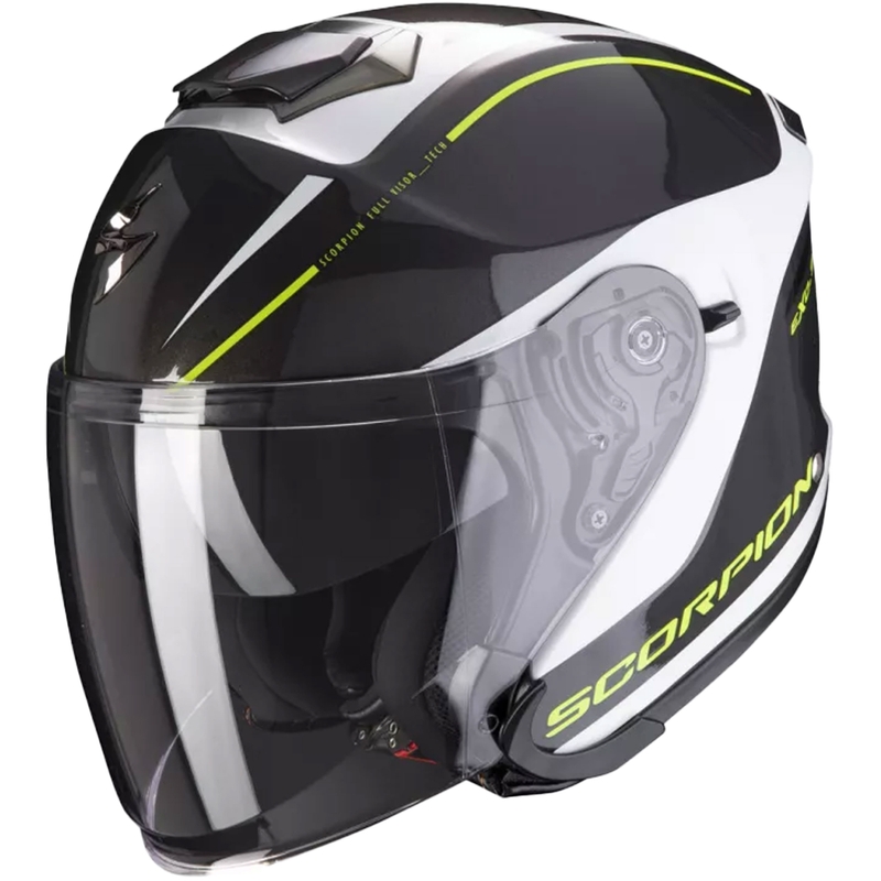 Casco abierto Scorpion EXO-S1 Shadow negro-blanco-amarillo fluo