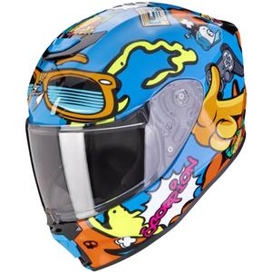 Casco de moto infantil Scorpion EXO-JNR AIR FUN azul-naranja