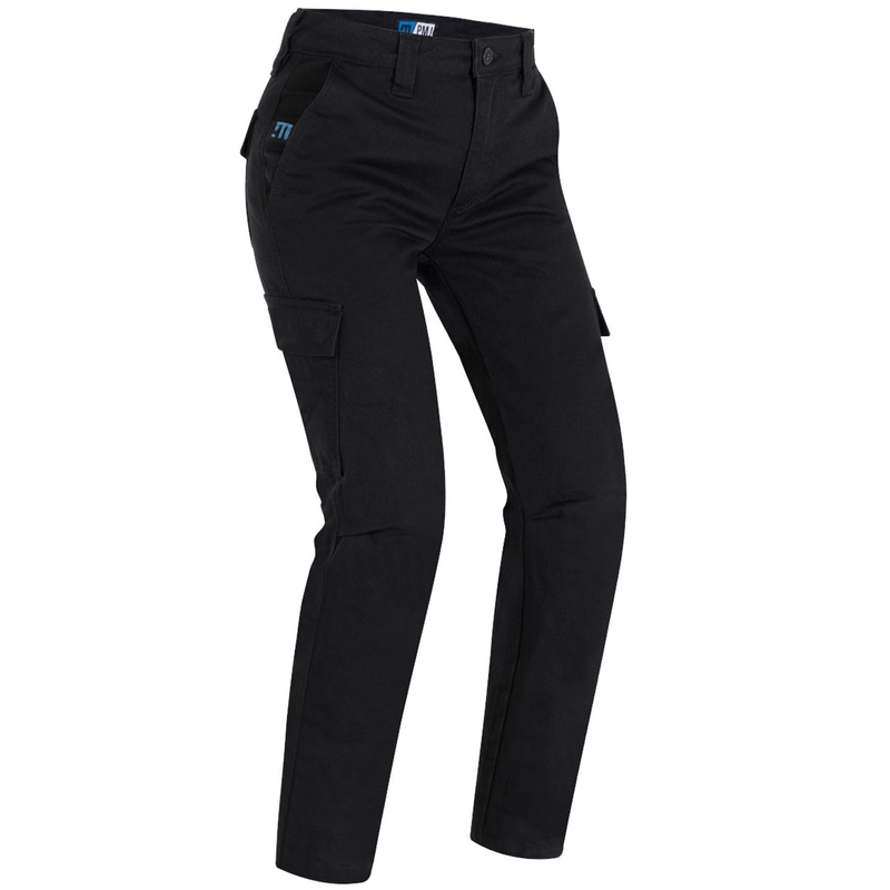 Vaqueros de moto para mujer PMJ Electra Cargo negros liquidación