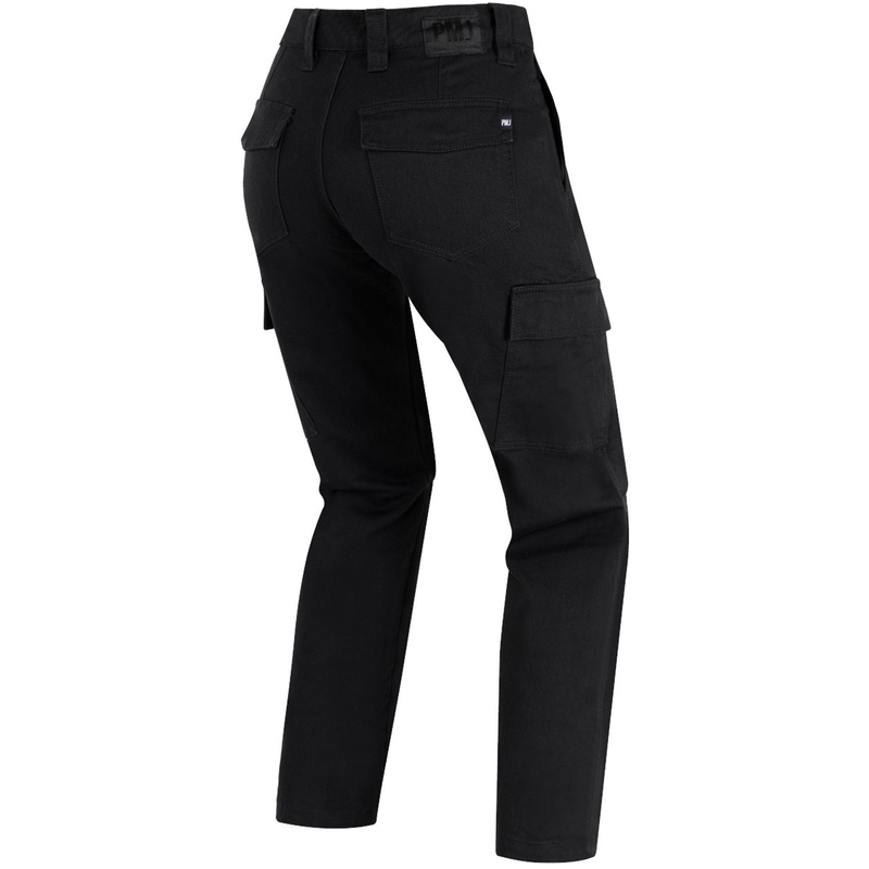 Vaqueros de moto para mujer PMJ Electra Cargo negros liquidación