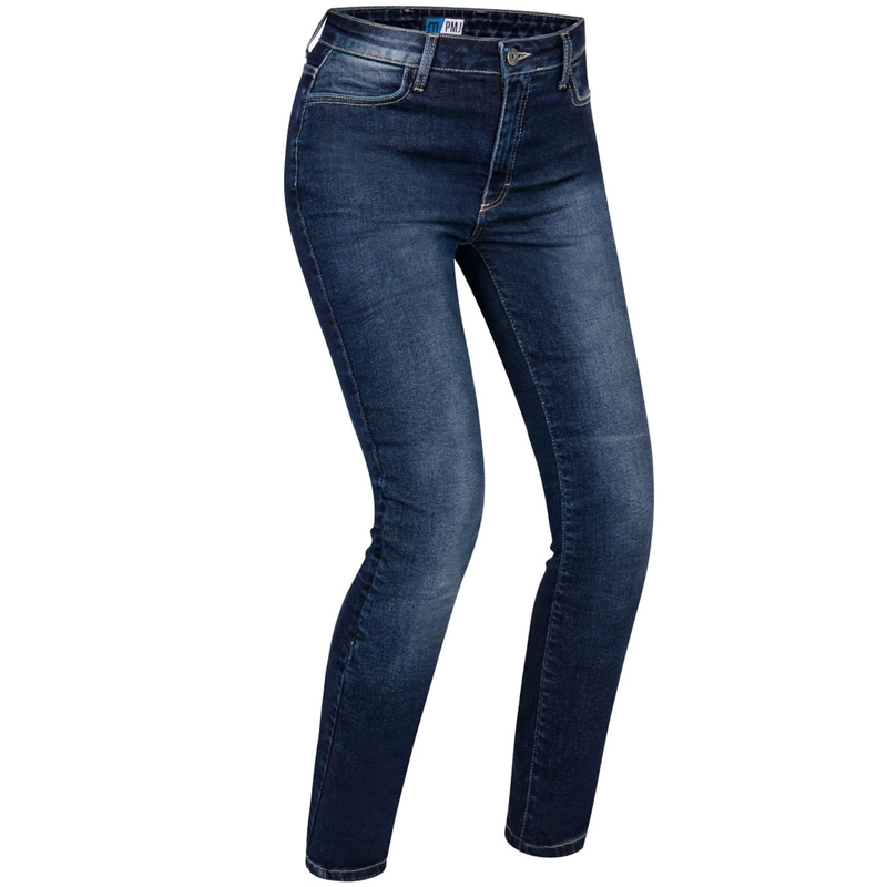 Vaqueros de moto para mujer PMJ Ginevra azul oscuro liquidación