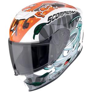Casco de moto infantil Scorpion EXO-JNR AIR The4elements blanco-azul-naranja