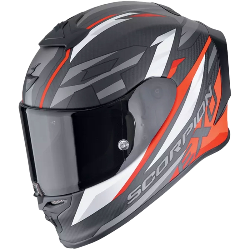 Casco integral de moto Scorpion EXO-R1 EVO CARBON AIR RUNNER negro mate-rojo