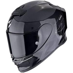 Casco integral de moto Scorpion EXO-R1 EVO CARBON AIR CYNERGY negro y blanco