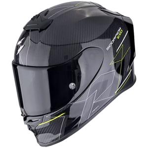 Casco integral de moto Scorpion EXO-R1 EVO CARBON AIR CYNERGY negro-amarillo fluo