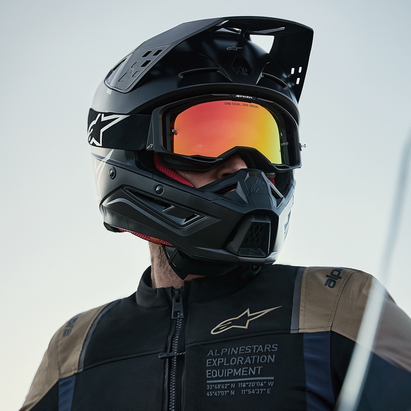 Chaqueta de moto Alpinestars ST-2 Air azul oscuro-caqui oscuro-negro