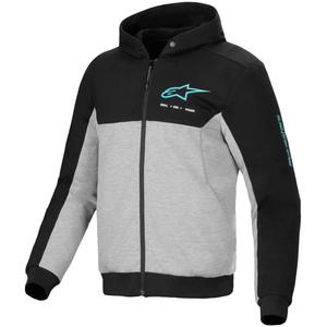 Sudadera de moto Alpinestars Chrome V2 Sport gris-negro-azul