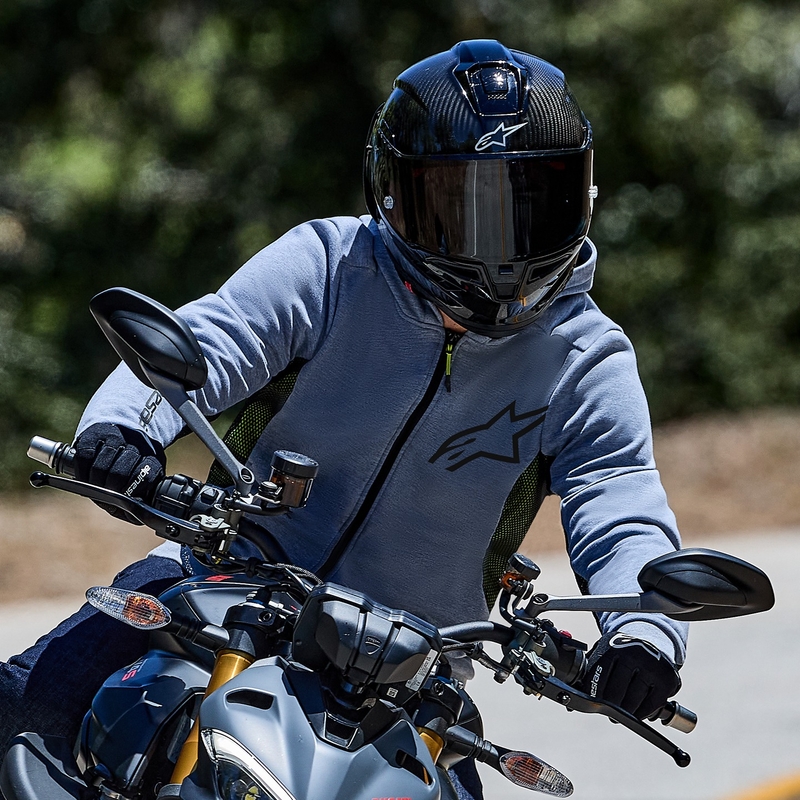 Sudadera de moto Alpinestars Chrome Air Sport en gris-negro-caqui oscuro
