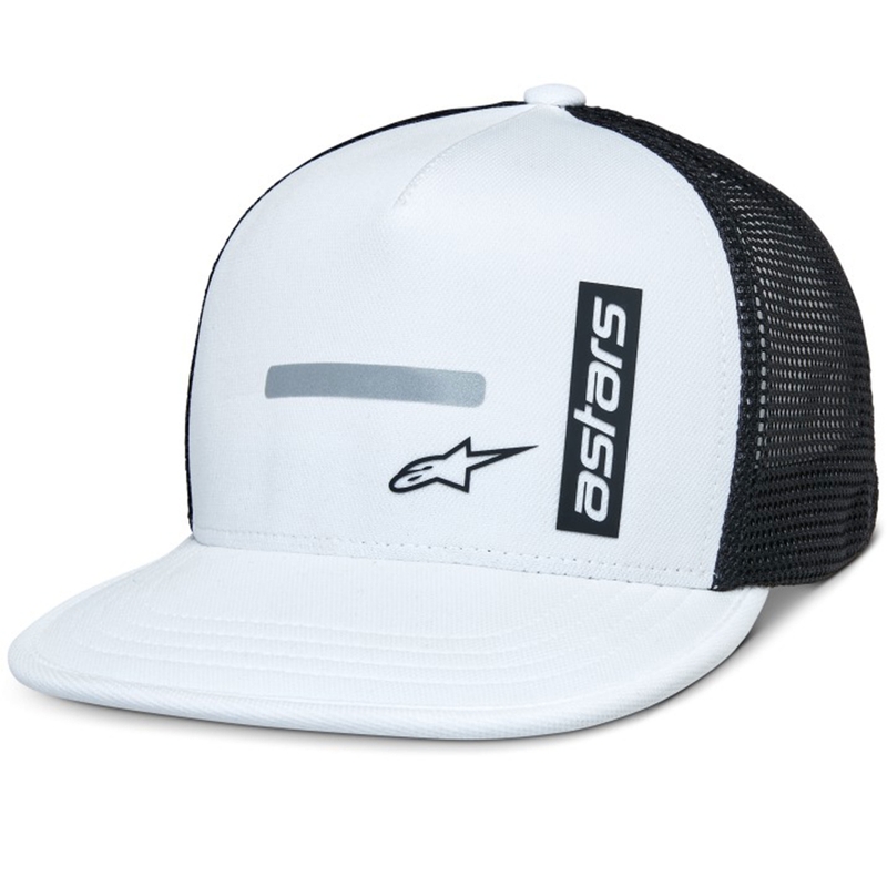 Gorra de camionero Alpinestars Alter blanca y negra
