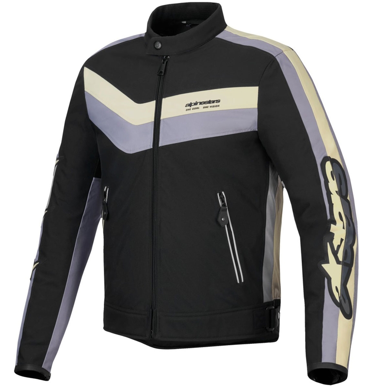 Chaqueta de moto impermeable Alpinestars T-Dyno en negro, gris oscuro y beige