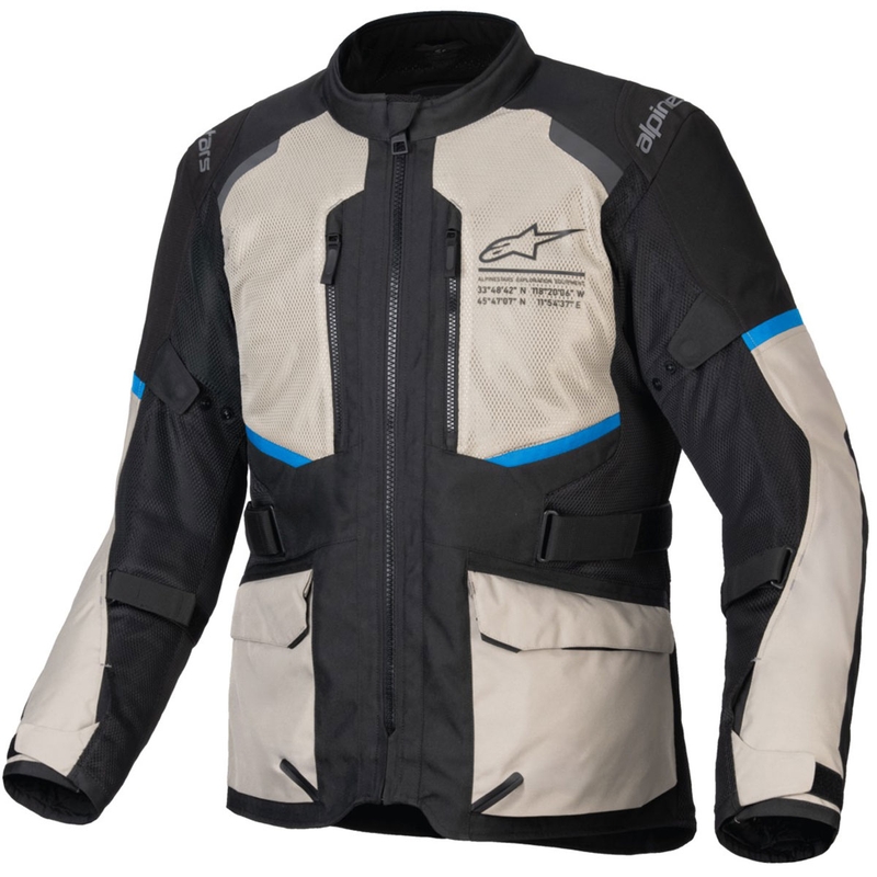 Chaqueta de moto Alpinestars Andes Air Drystar negra-gris verde-azul