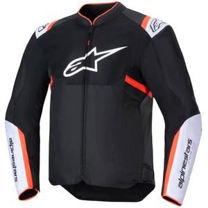Chaqueta de moto Alpinestars T-SPS Air V2 negro-blanco-rojo fluorescente