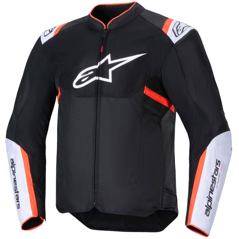 Chaqueta de moto Alpinestars T-SPS Air V2 negro-blanco-rojo fluorescente