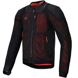 Chaqueta de moto Alpinestars TROOP-AIR PRO negra-roja fluorescente