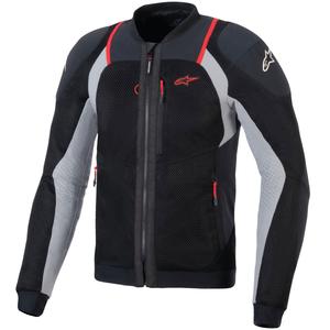 Chaqueta de moto Alpinestars TROOP-AIR PRO negra-gris claro-roja
