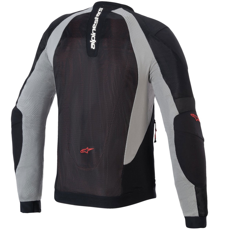 Chaqueta de moto Alpinestars TROOP-AIR negra, gris claro y roja
