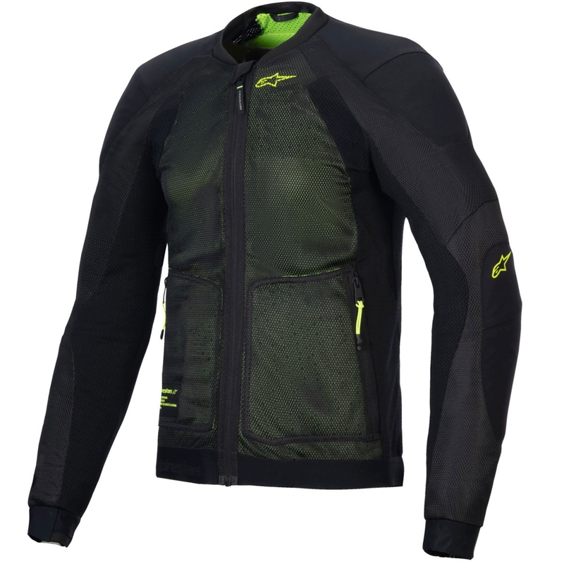 Chaqueta de moto Alpinestars TROOP-AIR negra-amarilla fluorescente