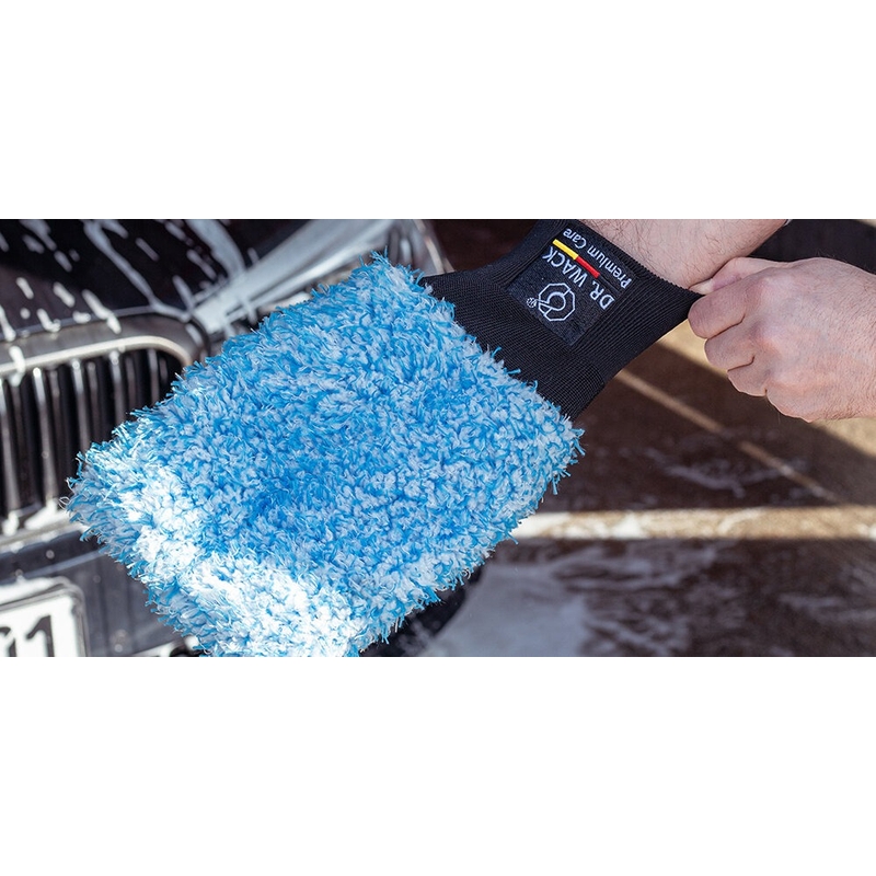 Guantes de lavado de microfibra Dr. Wack Wash mitt azul