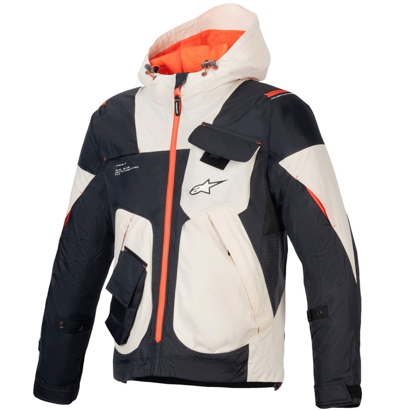 Chaqueta de moto Alpinestars MOGRESS AIR en negro-almendra-naranja