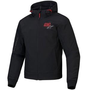 Chaqueta de moto Alpinestars RADIUM TECH HOODIE MM93 negra, roja y gris