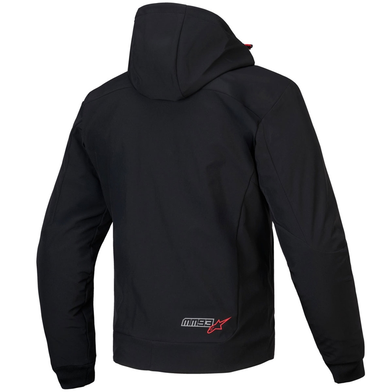 Sudadera de moto Alpinestars RADIUM TECH HOODIE MM93 negra, roja y gris