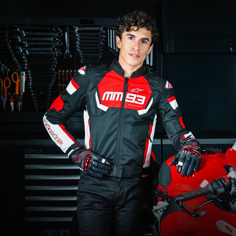 Chaqueta de moto Alpinestars T-SPS Air V2 MM93 colección rojo-negro-blanco