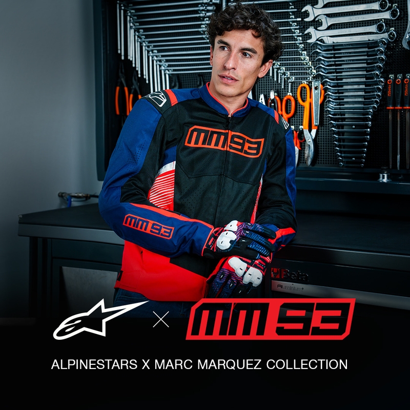 Chaqueta de moto Alpinestars T-SPS Air V2 MM93, colección fluorescente, rojo-azul-negro-blanco