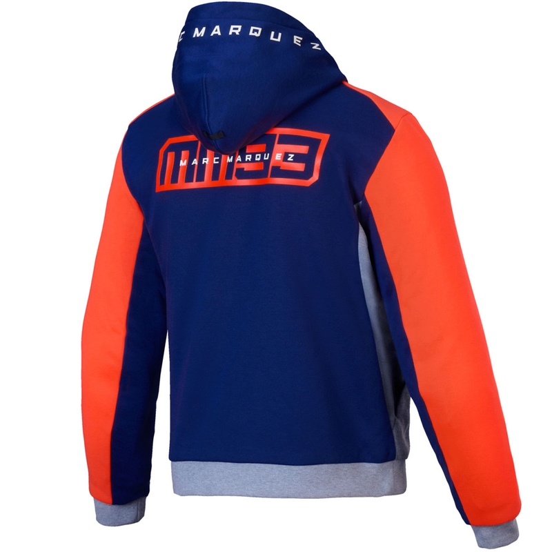 Sudadera deportiva Alpinestars Chrome V2 MM93 colección gris claro-azul-rojo fluorescente