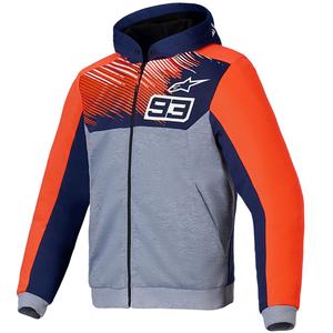 Sudadera deportiva Alpinestars Chrome V2 MM93 colección gris claro-azul-rojo fluorescente