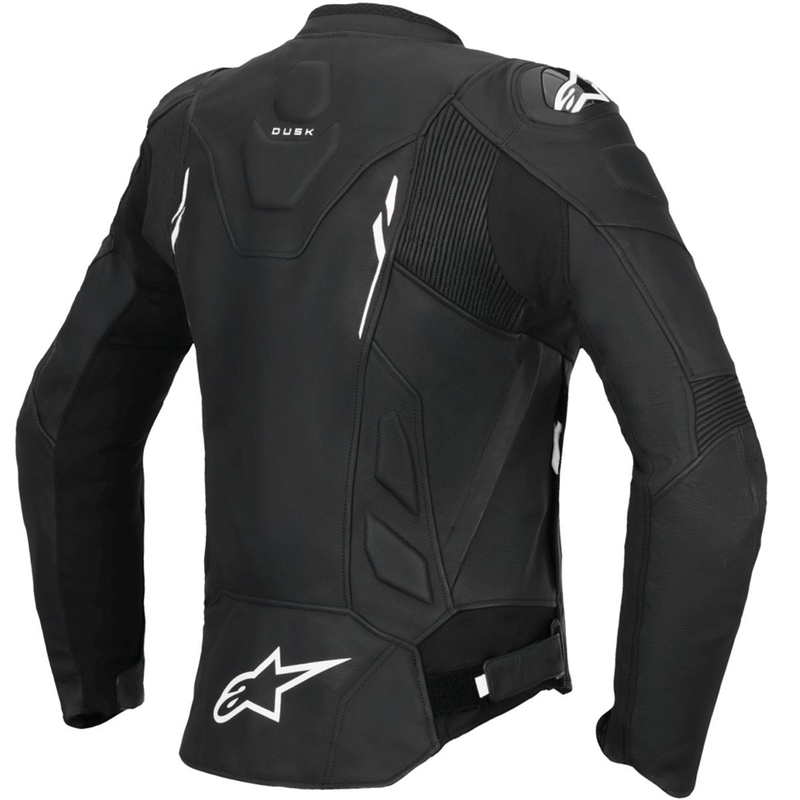 Chaqueta de moto de cuero para mujer Alpinestars Stella Dusk en blanco y negro