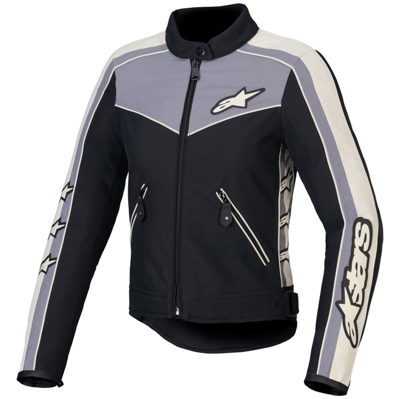 Chaqueta de moto impermeable para mujer Alpinestars Stella T-Dyno (negro, gris oscuro, gris y beige)