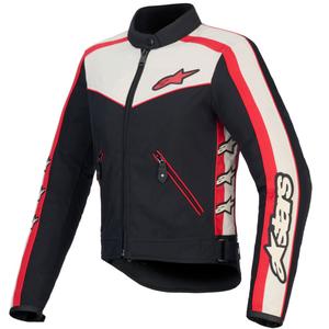 Chaqueta de moto impermeable para mujer Alpinestars Stella T-Dyno (negro, beige y rojo)