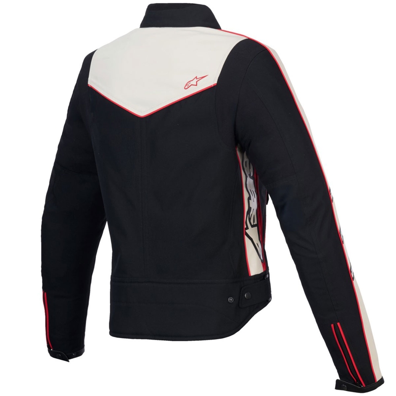 Chaqueta de moto impermeable para mujer Alpinestars Stella T-Dyno (negro, beige y rojo)