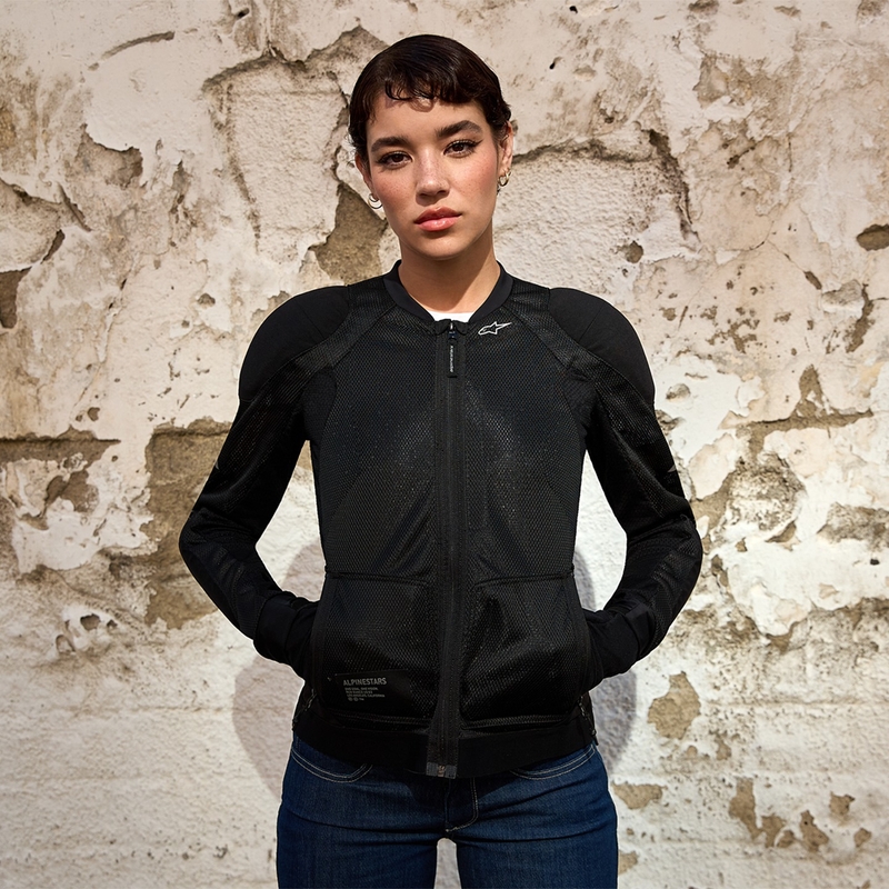 Chaqueta de moto para mujer Alpinestars STELLA TROOP-AIR negra-negra