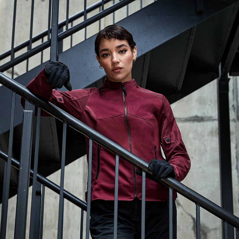 Chaqueta de moto Alpinestars STELLA C-1 AIR para mujer, color morado