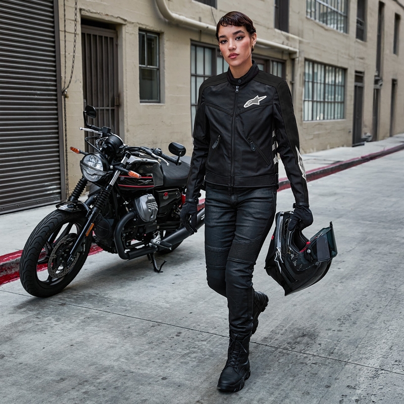 Chaqueta de moto para mujer Alpinestars STELLA T-DYNO AIR en blanco y negro