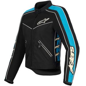 Chaqueta de moto para mujer Alpinestars STELLA T-DYNO AIR en negro, azul claro y beige
