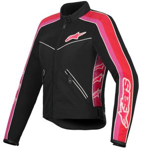 Chaqueta de moto para mujer Alpinestars STELLA T-DYNO AIR en negro, rojo, rosa y blanco.