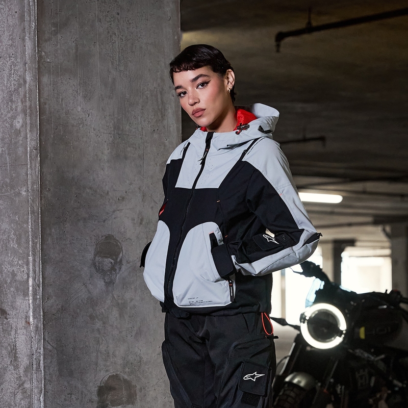 Chaqueta de moto para mujer Alpinestars MOLLY AIR en color negro-almendra